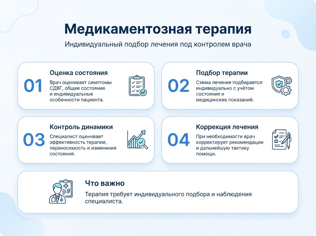 Лечение СДВГ в Бузулуке у детей и взрослыхинфографика